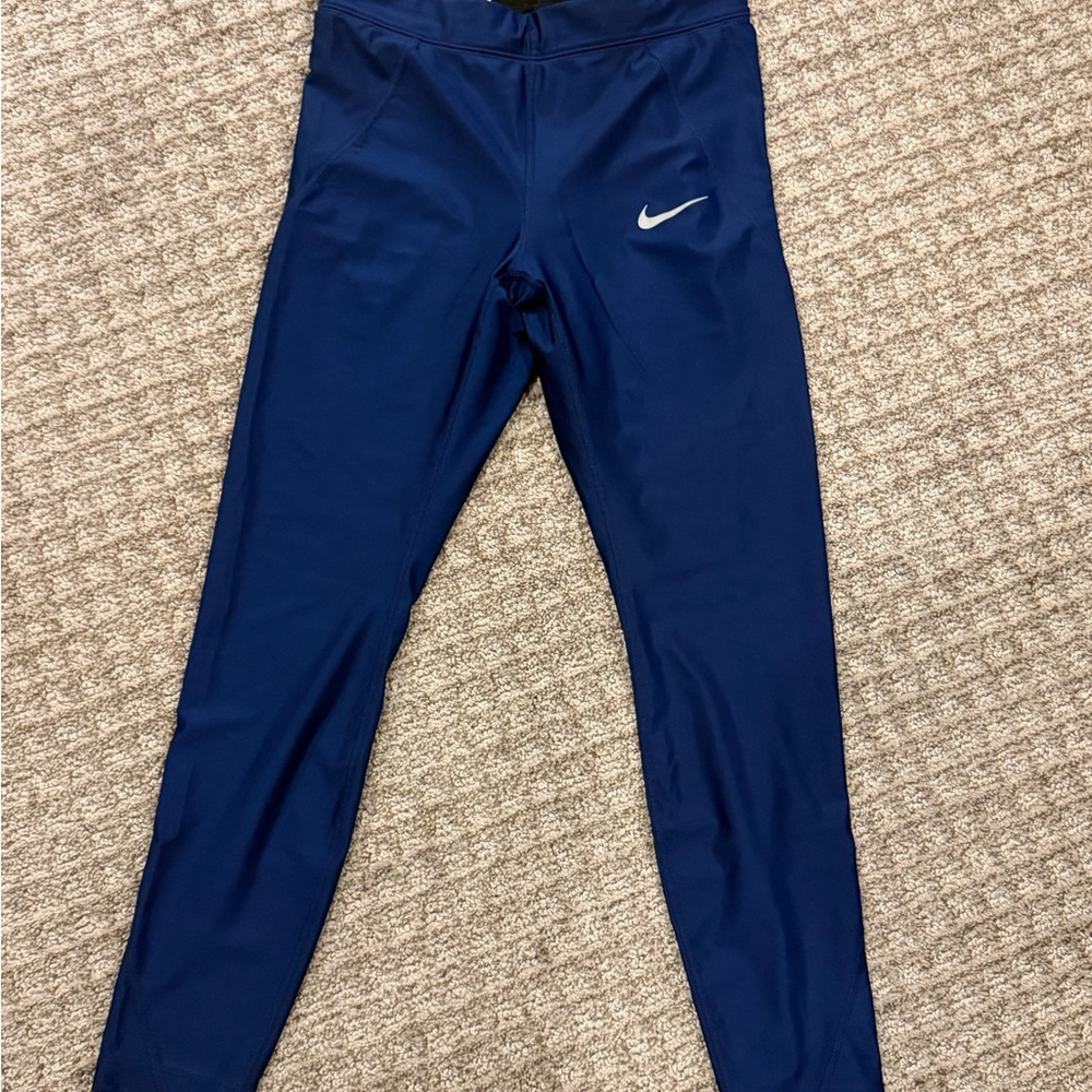 Nike sheen Navy Athletic dry-fit  Leggings - Breathable Performance Bottoms